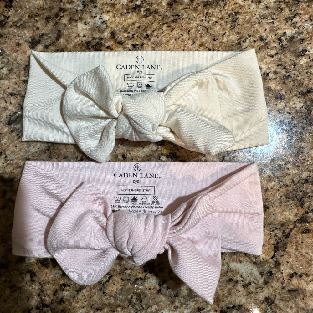 Caden Lane Cream and Light Pink Bow Headbands